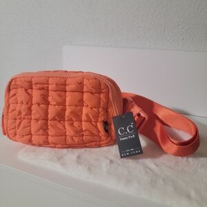 C.C. Orange Quilted Fanny Pack